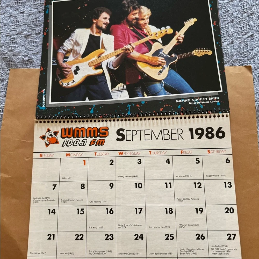 MMS Design Studio 1986 Calendar - Bold Red and Yellow